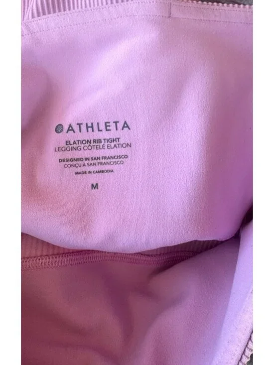 Athletaelation ultra high rise rib Leggings Medium Pink Activewear - Picture 4 of 8